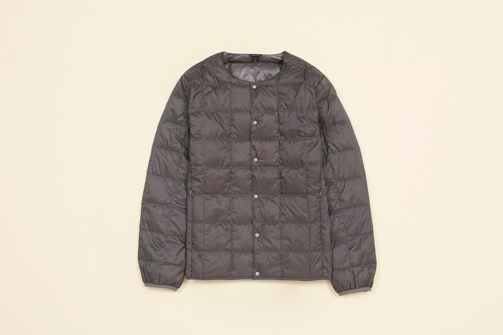 TAION<br>Crew Neck Button Down Jacket