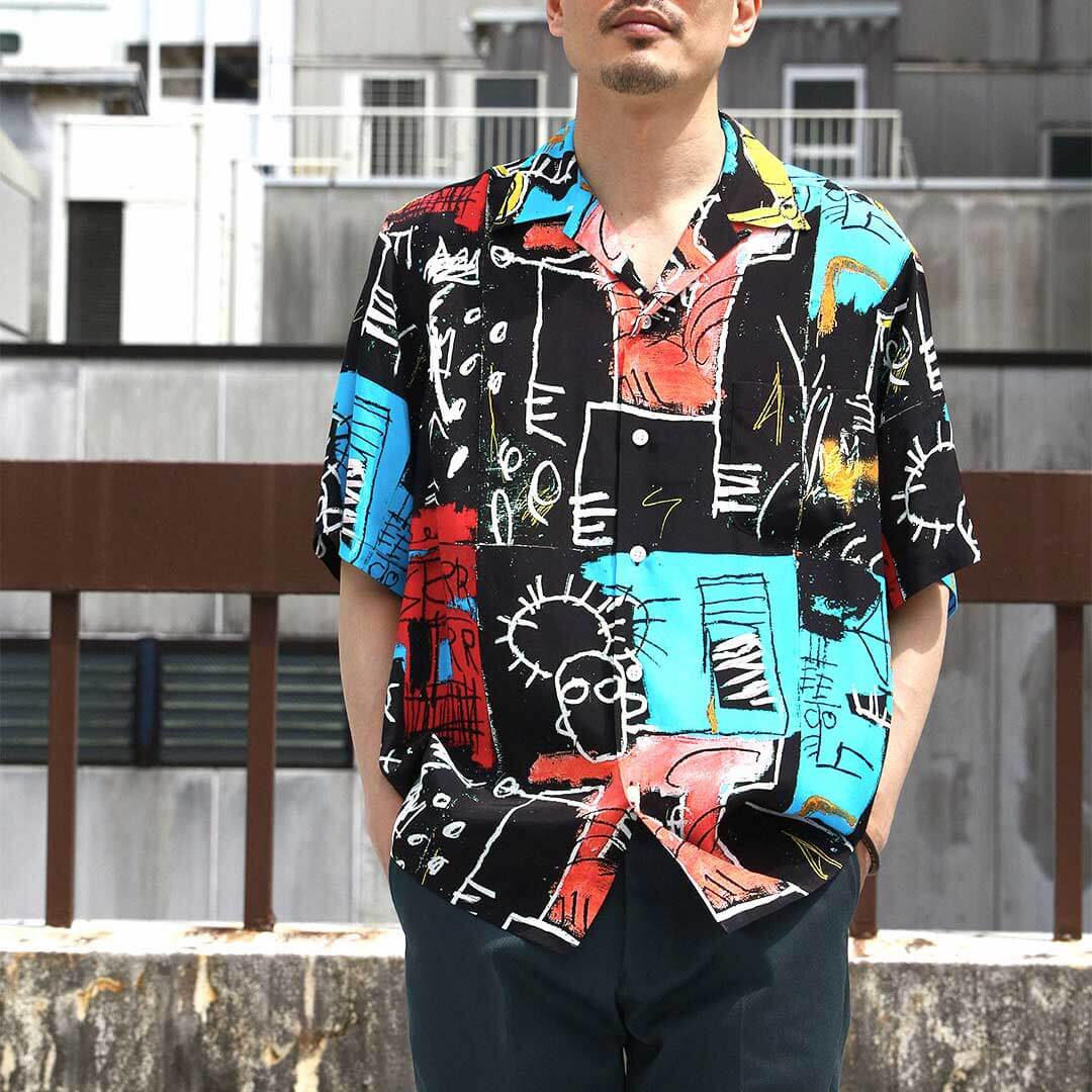 オックスフォードブルー WACKO MARIA CHET BAKER HAWAIIAN SHIRT モノ